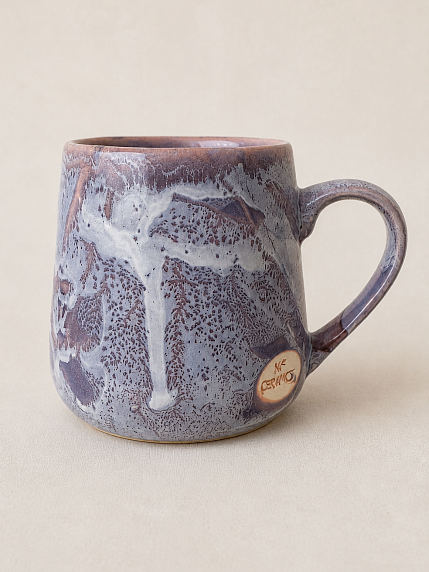 Кружка ручной работы Тата вытворяет/NF ceramics «Fake it till you make it», сиреневая, керамика, 600 мл, фото 2.