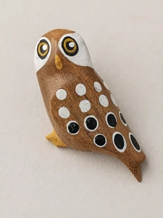 Брошь «Сычик», дерево