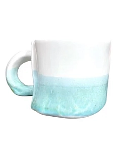 Кружка ручной работы «С пальцем», голубая, керамика, 300 мл