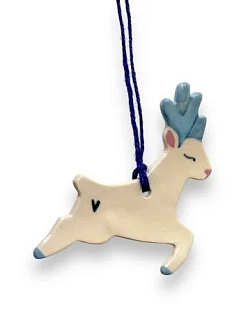 Ёлочная игрушка Elizabeth Madar «Оленёнок», 8 см, керамика