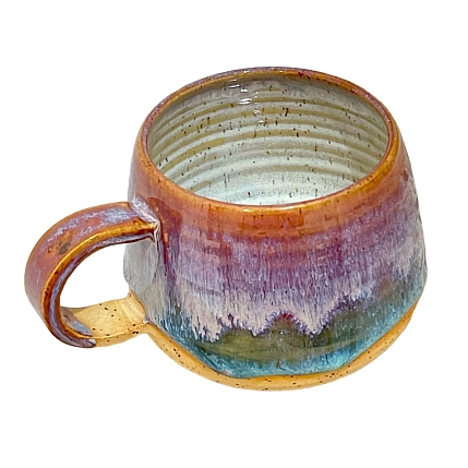 Кружка ручной работы Рассвет «Лава», фиолетовая, керамика, 250 мл, фото 4.
