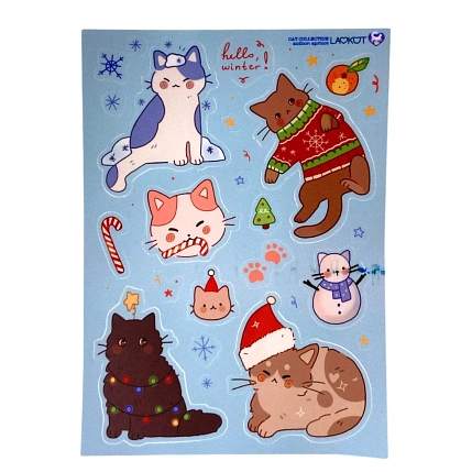 Стикерпак Лавкот «Зимние котята», А6, фото 1.