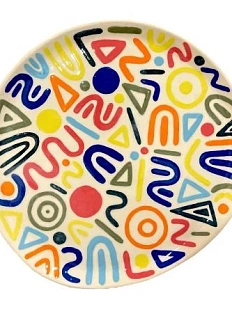 Тарелка ручной работы Малёма с росписью «Современная абстракция», керамика, 25 см