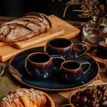 Кружка ручной работы Вулкан VELES «Полночь Волшебства», фарфор, 250 мл, фото 3.