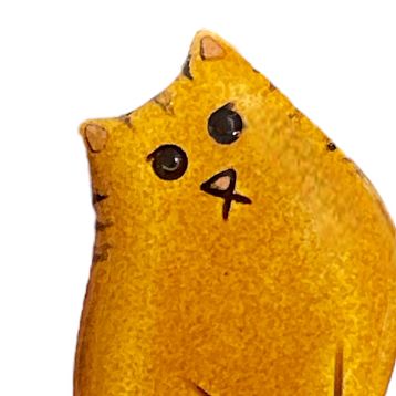 Брошь ручной работы Екатерина Юдо «Коричневый кот №2», керамика, фото 2.