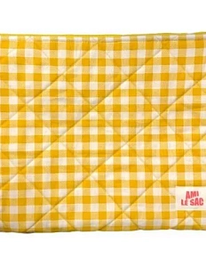 Большая косметичка ручной работы АМИ (Ami lé sac) «Кейс», жёлтая клетка