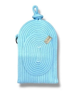 Сумка для телефона с карманом, голубая