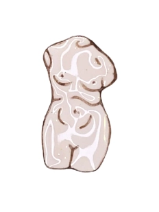 Брошь ручной работы «Венера», белая, Partala ceramics