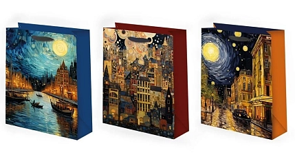 Пакет подарочный Города, в ассортименте, фото 1.