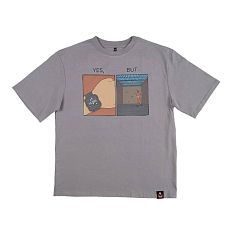 Оверсайз футболка Barking store х Gudim «10000 steps», XS, серый