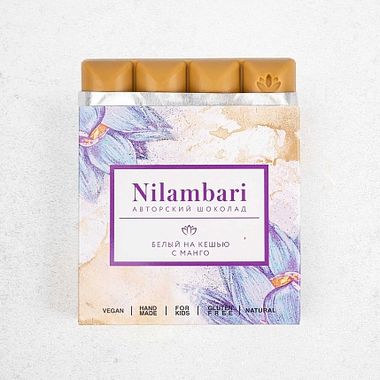 Шоколад Nilambari белый на кешью с манго, фото 2.