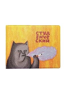 Обложка на студенческий «Котик с сижкой»