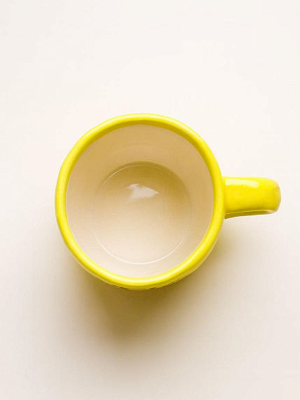 Кружка ручной работы NF ceramics «Тревожный сырок», желтая, керамика, 400 мл, фото 3.