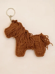 Вязаный брелок «Лошадка», коричневый