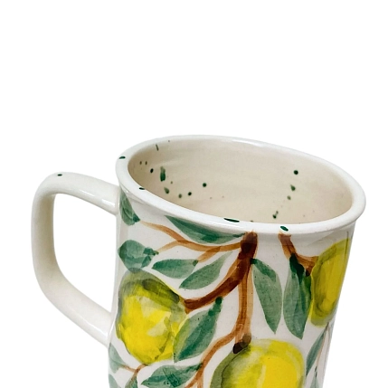 Кружка ручной работы Верба керамика цилиндр «Лимоны», керамика, 450 мл, фото 3.