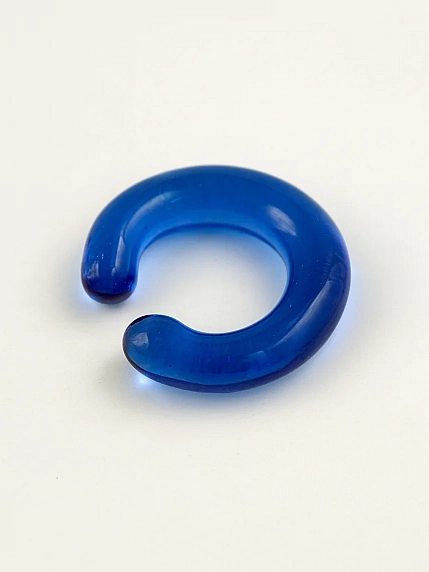 Кафф Лампджой глянцевый, стекло, синий, прозрачный, фото 2.