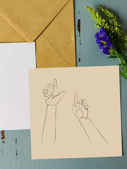 Нюдовая открытка DARI DARI №7, квадратная, фото 1.