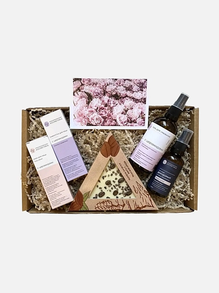 Подарочный набор с натуральной косметикой с церамидами и шоколадом, фото 1.