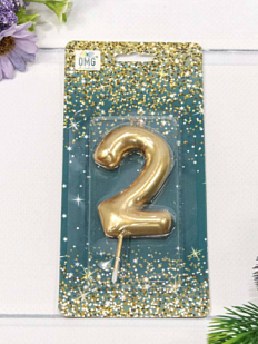 Свеча для торта «Цифра 2», 6 см