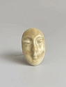 Кольцо ручной работы КерамЕлКа «Лицо овальное», бежевое, фарфор, превью фото 1