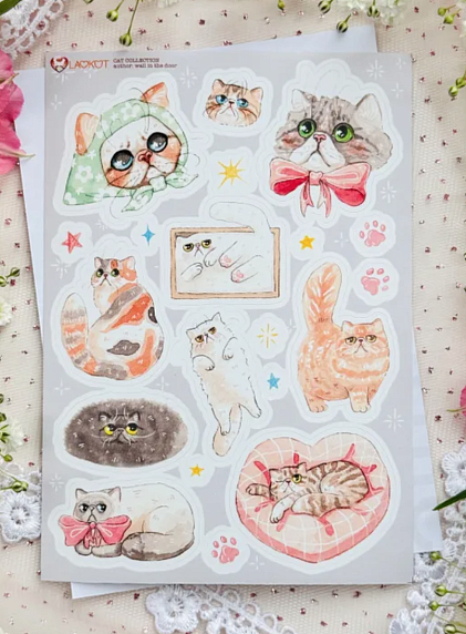 Стикерпак «Плоскомордые коты», А6, фото 1.