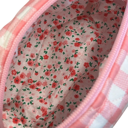 Косметичка ручной работы АМИ (Ami lé sac) «Bebesss», розовая клетка, фото 4.