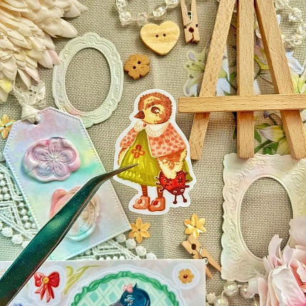 Стикерпак Лавкот «Винтажные птички», А5, фото 3.