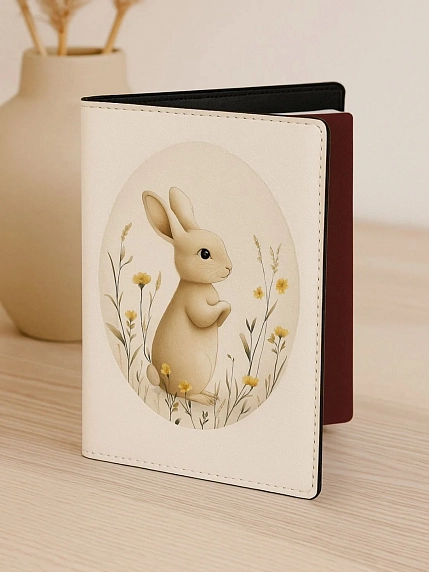 Обложка на паспорт DARI DARI «Зайчик в цветах», искусственная кожа, фото 2.