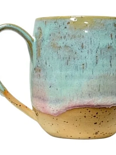 Кружка ручной работы, голубая, керамика, 350 мл