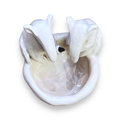 Подсвечник ручной работы Алиса Меренфельд с муравьедами, керамика, фото 3.