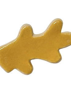 Брошь керамическая ручной работы «Ветка», оранжевая