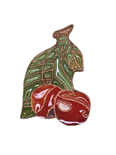 Брошь ручной работы «Черешня», Partala ceramics