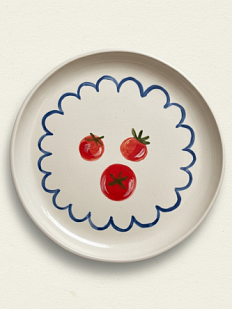 Тарелка ручной работы Йеллоускуп «Томат», керамика, 17 см