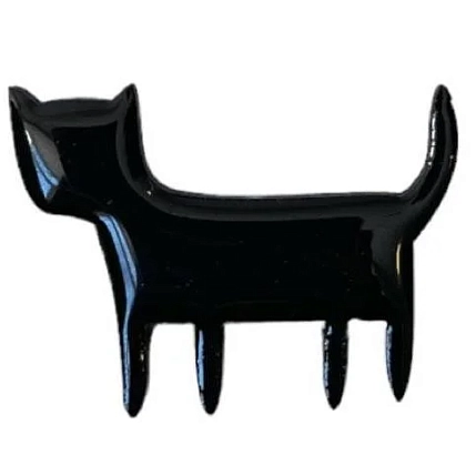 Брошь Ручками-Ручками «Кошка», черная, дерево, фото 1.