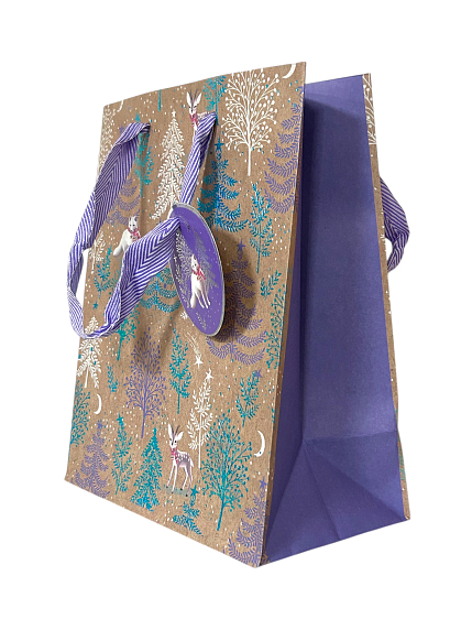 Пакет подарочный блестящий «Зверята в лесу», фото 2.