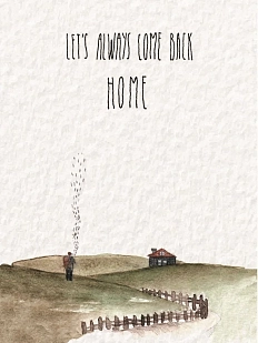 Открытка ЙЕТТИ «Let's always come back home», белая, А6