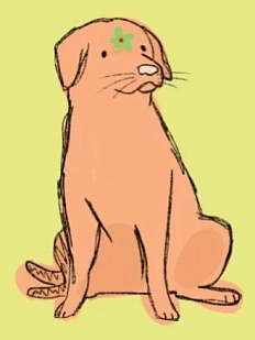 3D Стикер на телефон Pablo Radini «Рыжая собачка с цветочком», объёмный