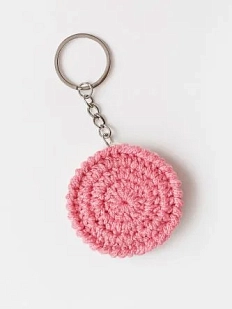 Вязаный брелок, обвес на сумку DARI DARI «Печенье», розовый, 5 см