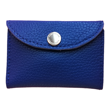 Cкладной кошелек-визитница ручной работы, Kokosina bags, натуральная кожа, синий, фото 1.