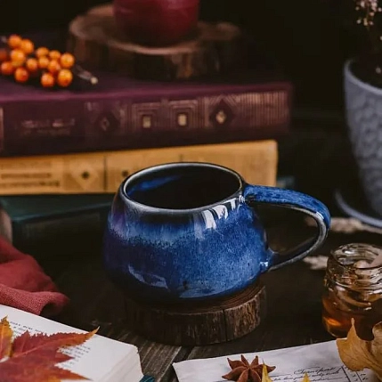 Кружка ручной работы Вулкан VELES «Небо Валинора», фарфор, 250 мл, фото 6.