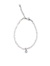 Браслет ручной работы «Heart», алмазное стекло, родированная латунь