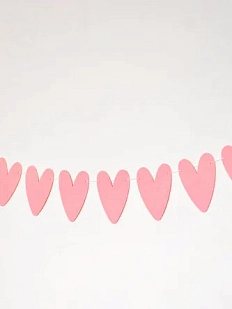 Гирлянда Адастра «Сердечки», розовая, картон, 240 г/м²