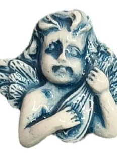 Брошь ручной работы Elizabeth Madar Ангел, зелёная, керамика