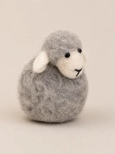 Валяная игрушка Северяшка «Барашек», серый, шерсть