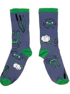 Носки Barking Store «Жабки», р-р 35-40, серо-синие