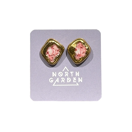 Серёжки-гвоздики из фарфора №2, фото 1.