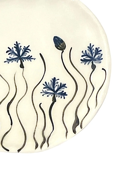 Тарелка ручной работы Татко керамика «Васильки», керамика, 15 см, фото 2.