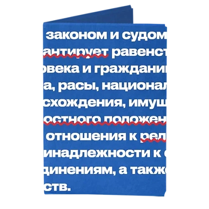 Обложка на паспорт New Wallet «New Law», синяя, фото 1.