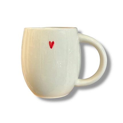 Кружка ручной работы НАДО ЖЕ Собачка и косточкой с подвеской сердечком, керамика, 300 мл, фото 4.