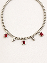 Цепь с подвеской из сердечек и красного камня Migette, превью фото 2